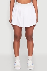 Womens Mini Pleated Skort, White,