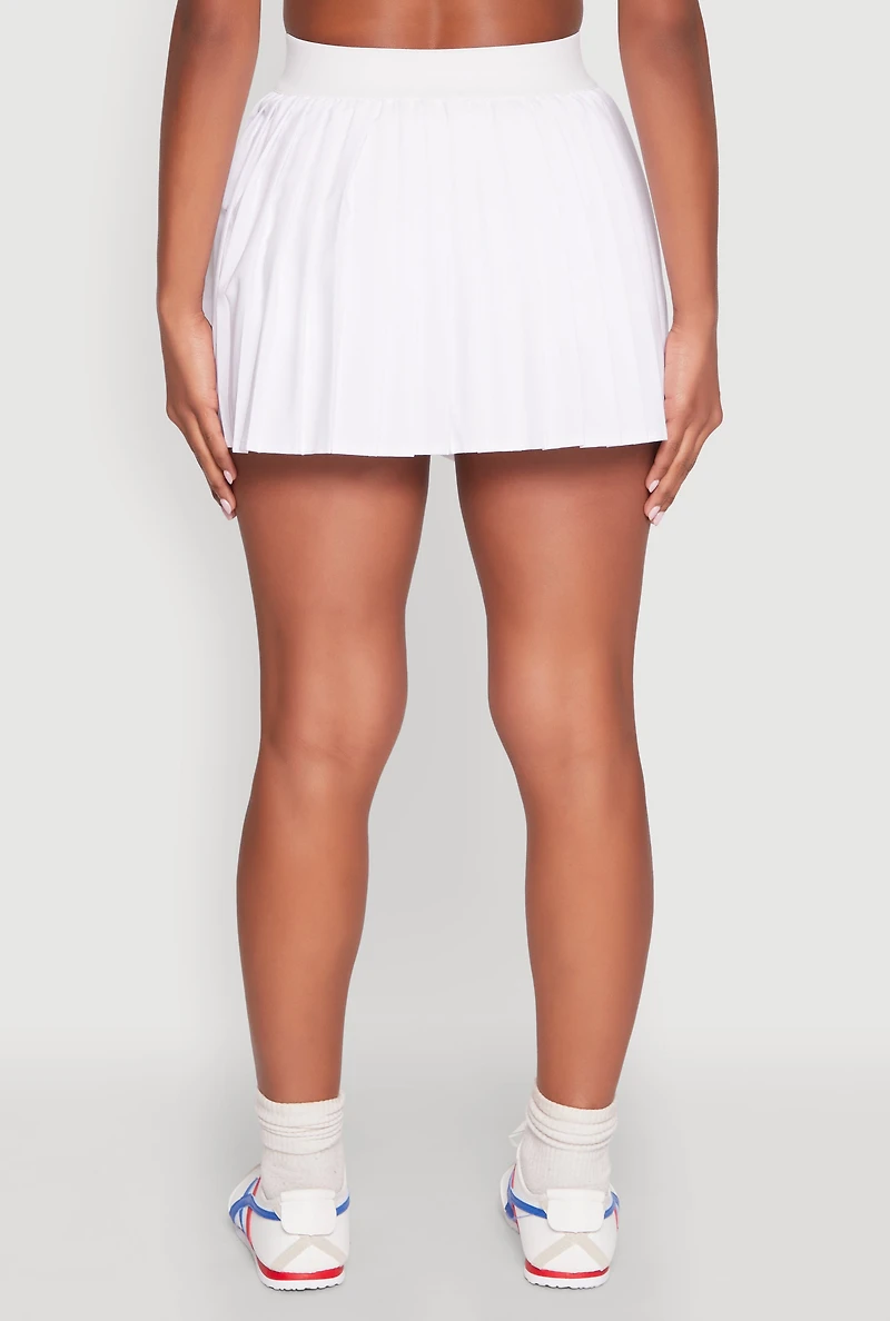 Womens Mini Pleated Skort, White,