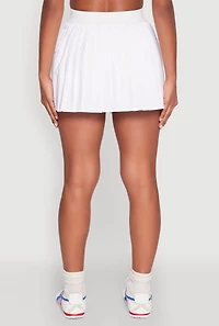 Womens Mini Pleated Skort, White,