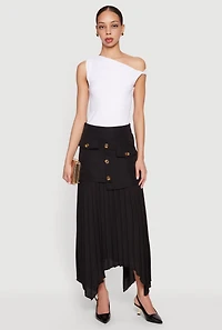 Layered Look Pleated Maxi Skirt