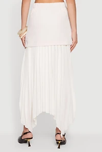 Layered Look Pleated Maxi Skirt