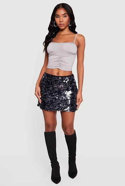 Womens Sequin Pencil Mini Skirt,