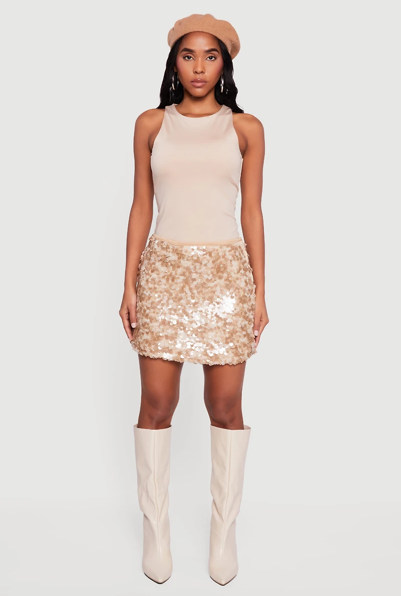 Sequin Pencil Mini Skirt