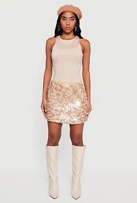 Sequin Pencil Mini Skirt