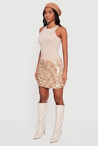 Sequin Pencil Mini Skirt