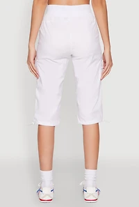 Toggle Drawstring Cargo Capris