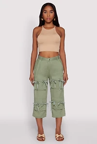 Bow Cargo Pocket Capri Pants