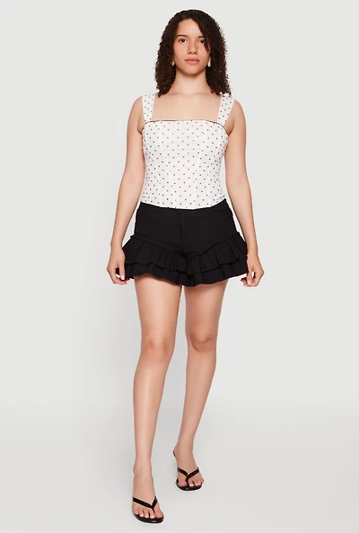 High Waisted Ruffle Tiered Shorts