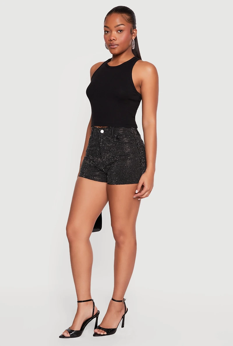 Trendy Rhinestone Shorts