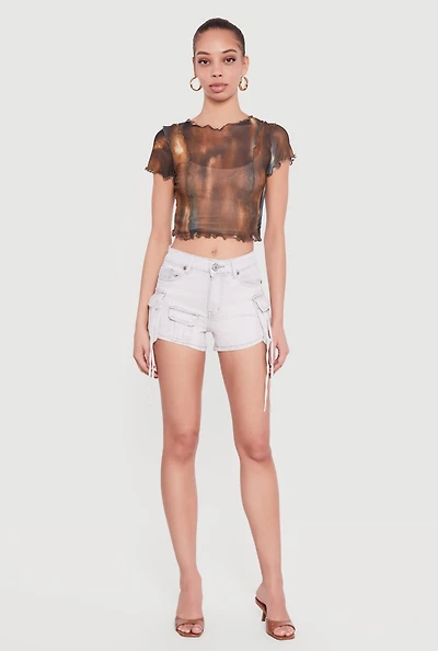 VIP Acid Wash Denim Cargo Shorts