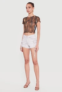 VIP Acid Wash Denim Cargo Shorts