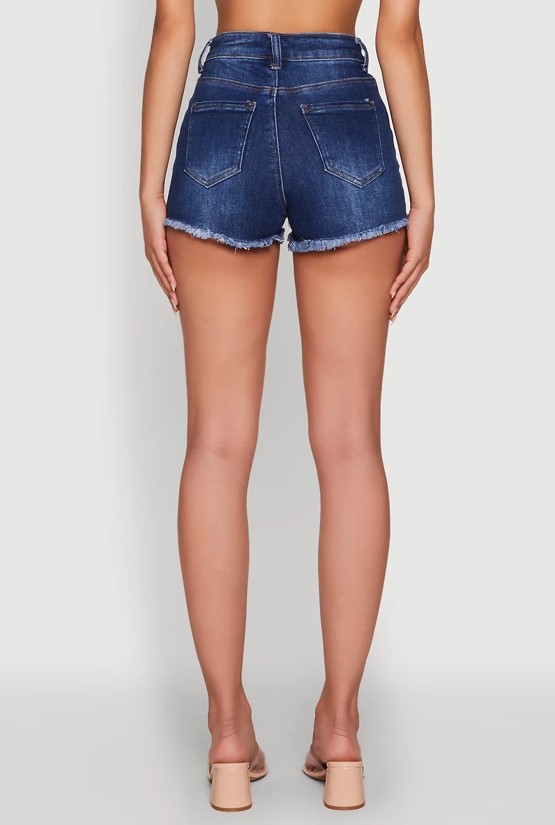 WAX Frayed Denim Shorts