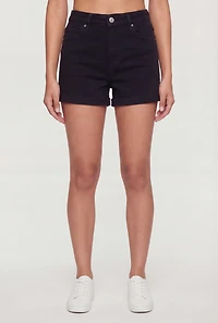 WAX Fixed Cuff Stretch Denim Shorts