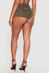 Acid Wash Denim Micro Cutoff Shorts