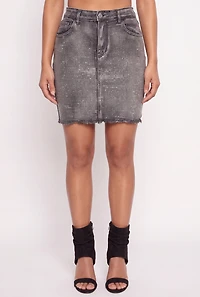 Rhinestone Denim Mini Skirt