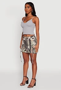 Womens Trendy Hunter Print Mini Cargo Skirt, Multi, Size XL