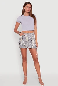 Womens Hunter Camo Cargo Pocket Mini Skirt, Multi, Size L