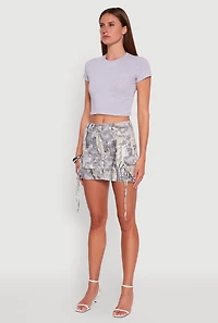 Womens Hunter Camo Cargo Pocket Mini Skirt, Multi, Size L