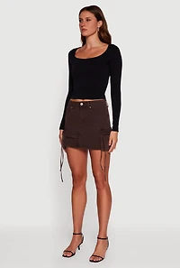 VIP Denim Cargo Mini Skirt