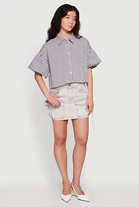 Acid Wash Cargo Skirt