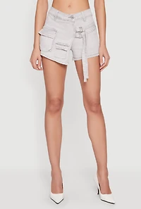 VIP Acid Wash Asymmetrical Denim Skort