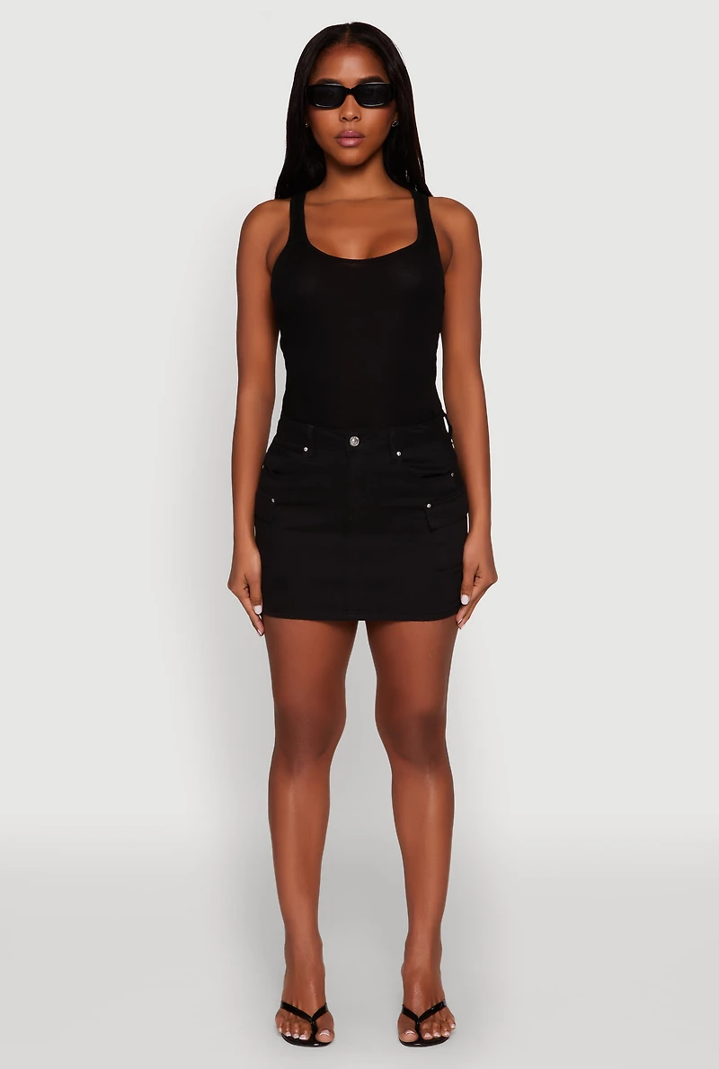 WAX Twill Mini Cargo Skirt