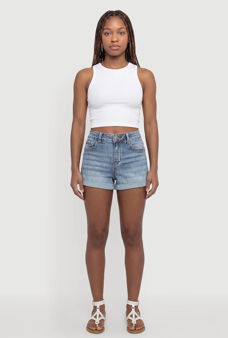 WAX Mineral Wash Whiskered Denim Shorts