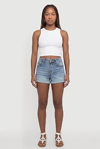 WAX Mineral Wash Whiskered Denim Shorts