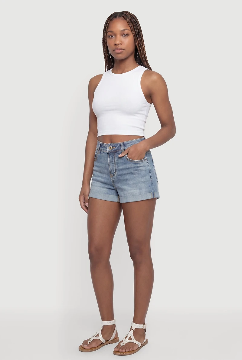 WAX Mineral Wash Whiskered Denim Shorts