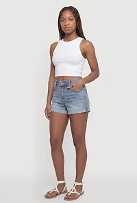 WAX Mineral Wash Whiskered Denim Shorts