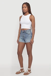 WAX Mineral Wash Whiskered Denim Shorts