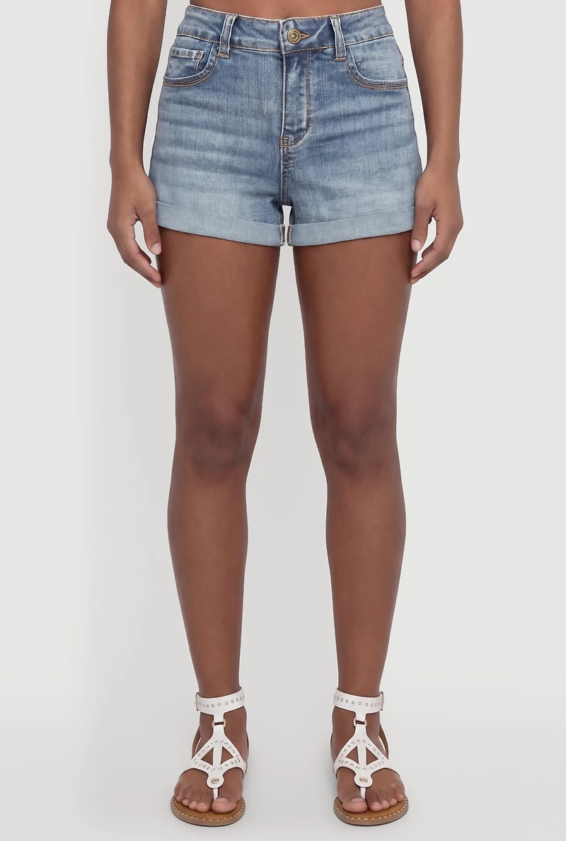 WAX Mineral Wash Whiskered Denim Shorts