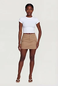 WAX Solid Twill Cargo Skirt