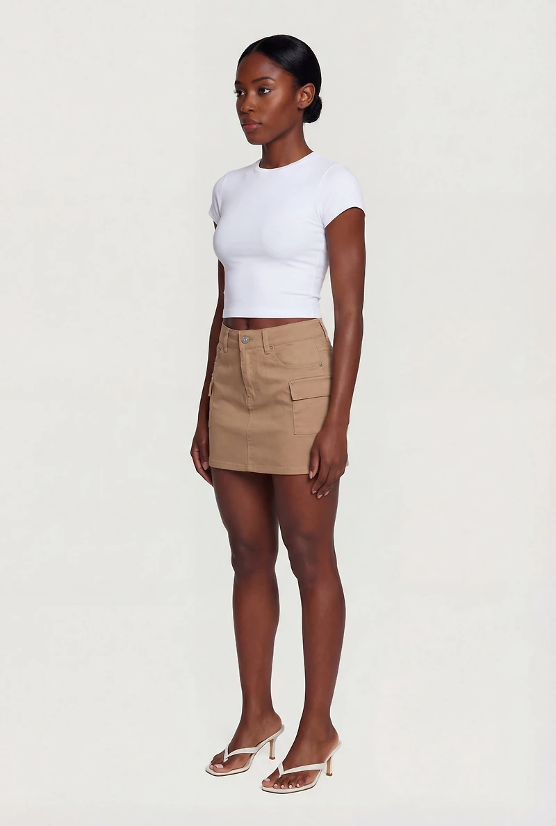 WAX Solid Twill Cargo Skirt