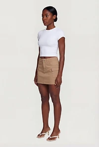 WAX Solid Twill Cargo Skirt