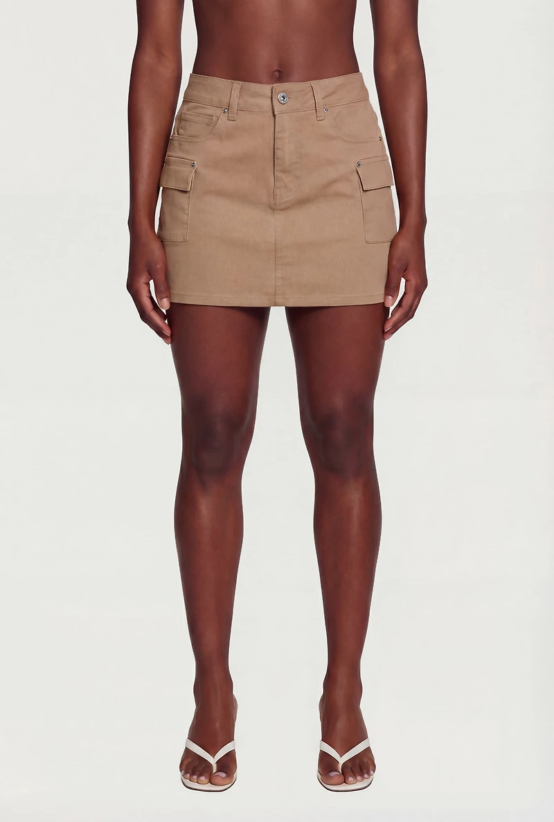 WAX Solid Twill Cargo Skirt