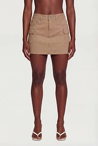 WAX Solid Twill Cargo Skirt
