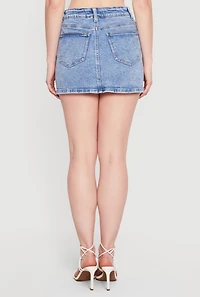 Destructed Denim Mini Skirt