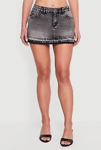 Almost Famous Raw Hem Denim Mini Skirt