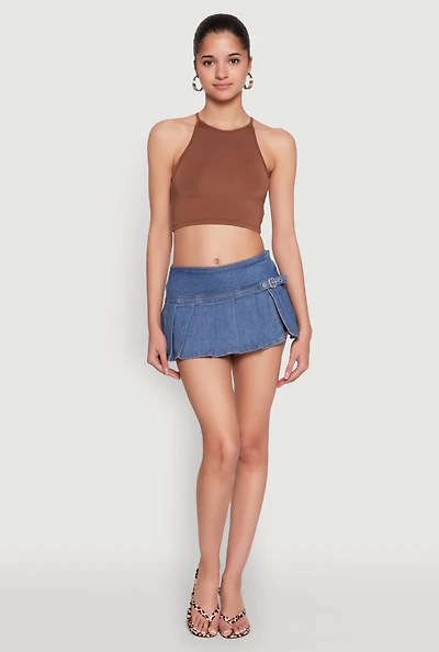 Madden Girl Belt Detail Pleated Skort
