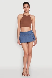 Madden Girl Belt Detail Pleated Skort