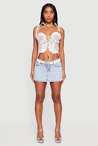 Almost Famous Belted Denim Mini Skirt
