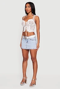 Almost Famous Belted Denim Mini Skirt