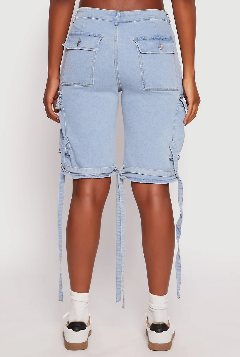 Denim Cargo Bermuda Skater Shorts