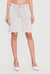 VIP Denim Bermuda Shorts with Strap Detail