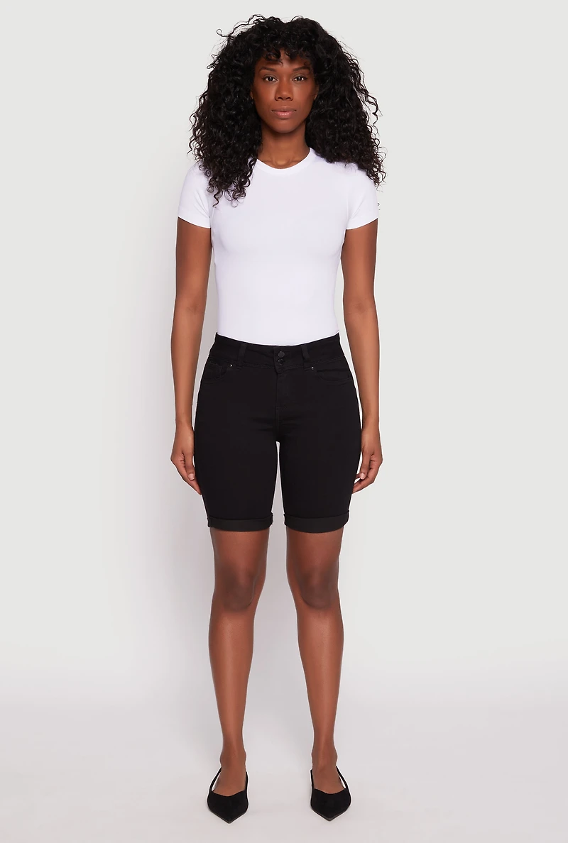 WAX Fixed Cuff Bermuda Denim Shorts