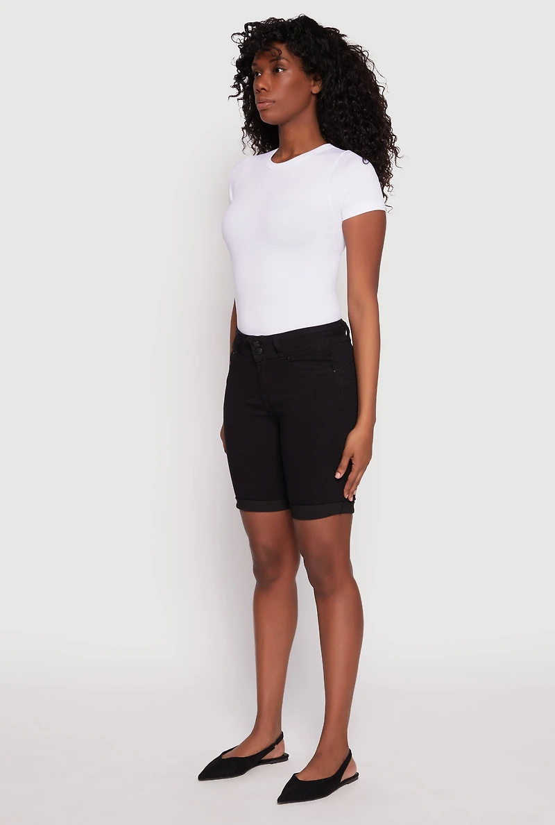 WAX Fixed Cuff Bermuda Denim Shorts