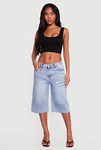 WAX Distressed Raw Hem Jorts