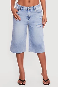 WAX Distressed Raw Hem Jorts