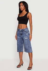 WAX Distressed Raw Hem Jorts